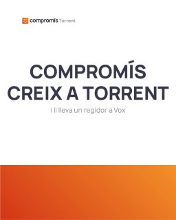 Compromís creix a Torrent. 📈  Segons l'última enquesta, passem del 8,86% a l'11,4% dels vots i sumarem un tercer regidor... llevant-li un regidor a Vox.  Un fet que ens reaferma en la nostra faena per a millorar Torrent ,barri a barri.  És l'hora del poble. 🧡💪  Font de les dades: Celeste Tel  #Torrent #ÉsLHoraDelPoble #CompromísTorrent #Compromis