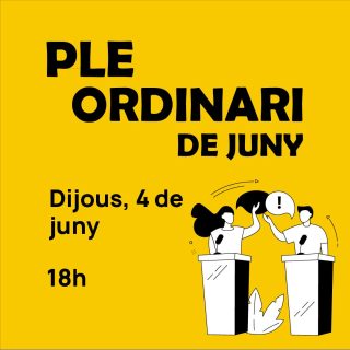 Hui a les 18h celebrem el ple ordinari de juny!  Debatrem una moció de suport a la comunitat educativa perquè el govern de PP-Vox es pronuncie sobre les millores que necessita la nostra escola pública. També parlarem de les millores laborals i d'atenció que necessita la nostra sanitat pública i sobre l'impuls de la Llei orgànica de drets lingüístics dels i les valencianoparlants.  Podeu vindre al Saló de Plens com a públic o veure'l pel canal de Youtube de l'Ajuntament de Torrent.
