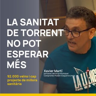 Quan vas al metge a Torrent, quant esperes? 🏥  Perquè nosaltres ja sabem la resposta. I no és acceptable.  Torrent ha crescut i creix molt any a any. El govern, però, continua mirant cap a un altre costat mentre les sales d'espera s'omplin i els metges no donen a l'abast.  Al ple ordinari de juny vam exigir:  ✅ Més metges. Menys pacients per consulta  ✅ Que ningú espere mesos per una prova bàsica  ✅ Que els professionals no treballen esgotats  ✅ Que la sanitat pública siga de veritat pública. Perquè la sanitat no és un negoci. És un dret.  Escoltem. Proposem. Transformem. 💪  👉 Comparteix si tu també n'estàs fart/a  👉 Comenta com vius la sanitat a Torrent  #SanitatPública #Torrent #AtencióPrimària #SalutMental #Salut #PaísValencià #XaviMartí #sanidadpública #atenciónprimaria #saludmental #salud