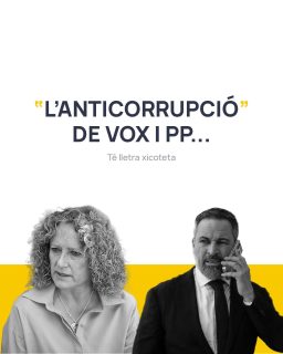 VOX porta una moció "anticorrupció"... només per a parlar de Sánchez.
Nosaltres hi afegim dues esmenes: una oficina anticorrupció REAL i eleccions immediates a les Corts per traure Mazón.  Resultat: ens quedem sols defensant-ho. 😱  Quan la corrupció els toca a ells, ja no els interessa tant.